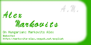 alex markovits business card